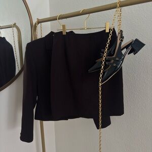 Valerie Stevens Pure Wool Brown Skirt Set